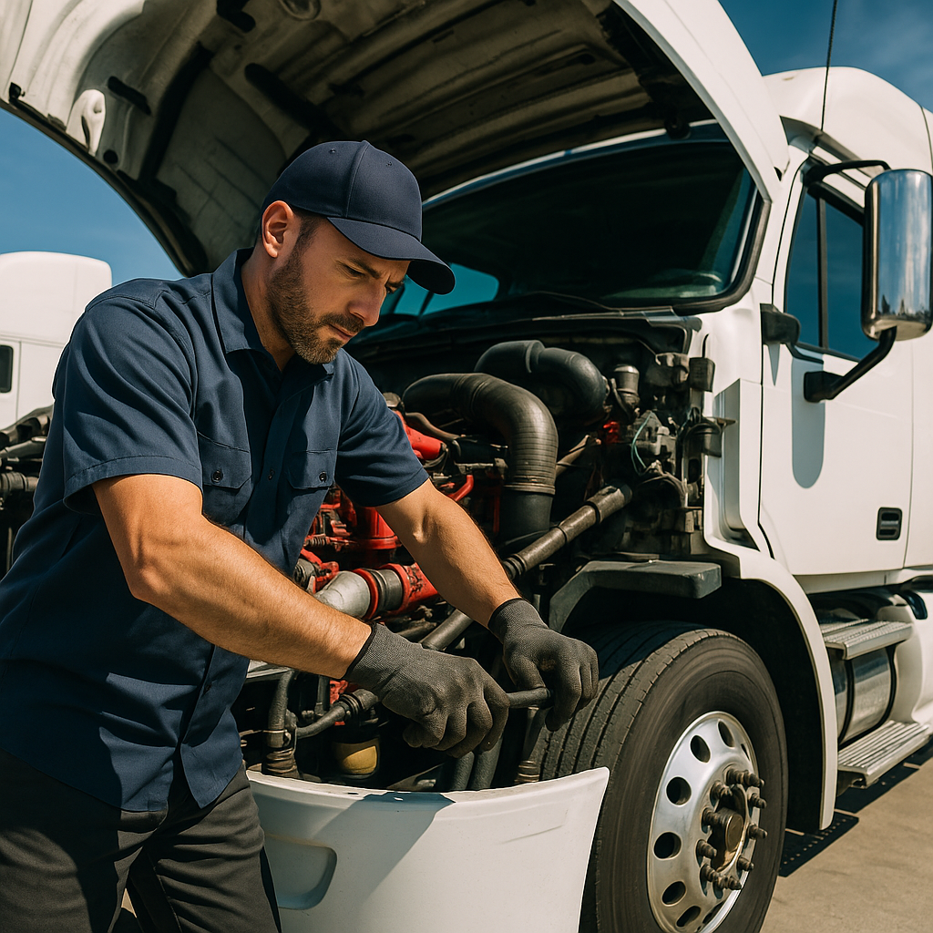 mechanic providing truck repair services in California